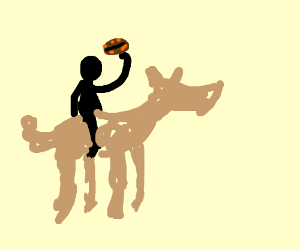 300x250 A Person Eating A Big Mac While Riding A Horse