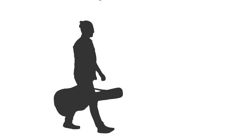 852x480 Black And White Silhouette Of A Young Man Walking In The Street