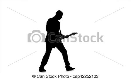450x272 Silhouette Of A Guitar Player. Playing The Instrument. Slow