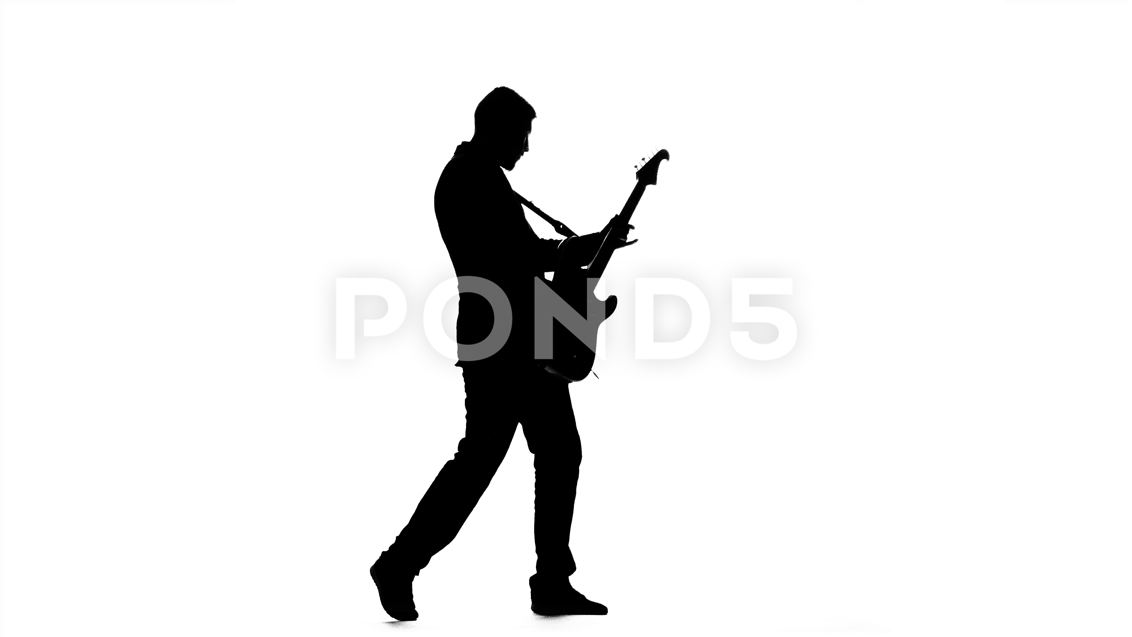 3840x2160 Silhouette Of Guitarist Playing Viewer. Electric Bass Guitar
