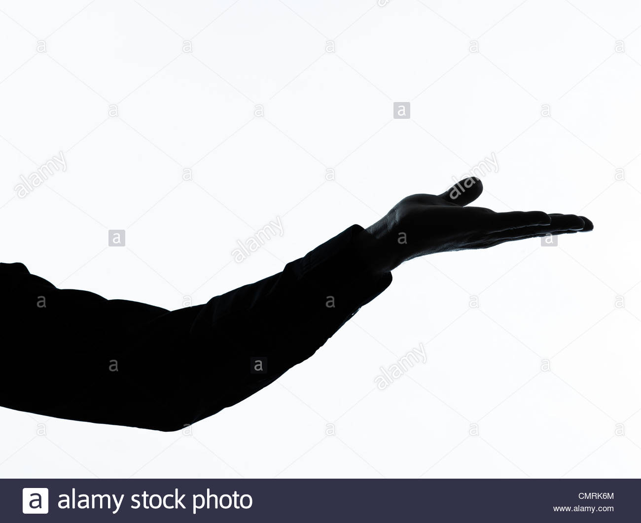 1300x1061 One Caucasian Man Empty Hand Open Portrait Silhouette In Studio