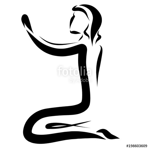 500x500 Praying Man On His Knees, Logo Stock Photo And Royalty Free