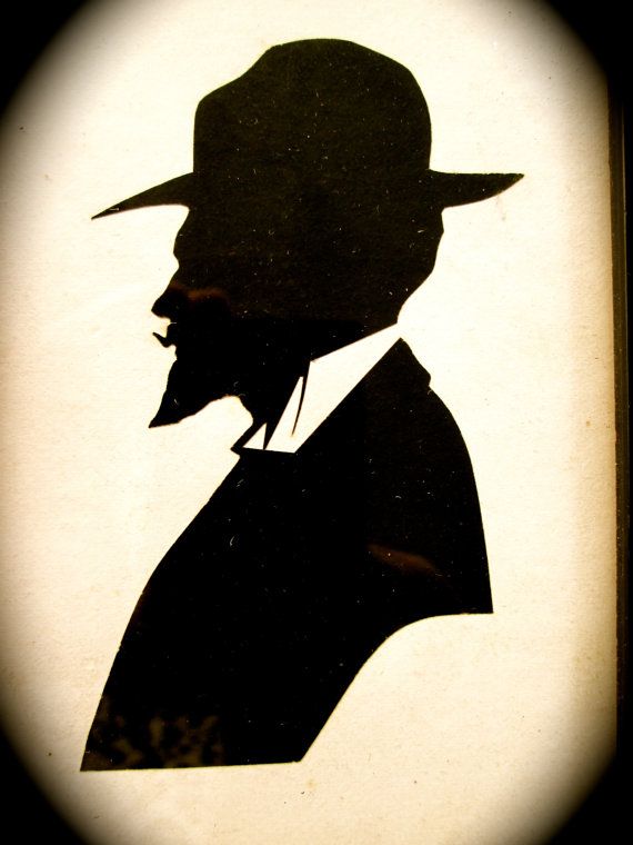 570x760 Vintage Silhouette Antique 1900s Bearded Man In Hat Portrait