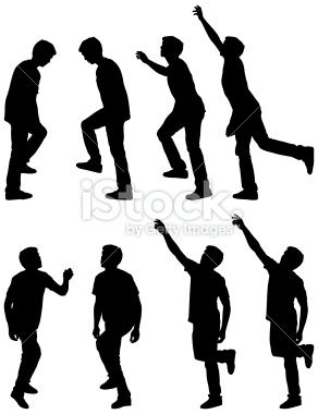 292x380 Man Reaching Up Profile Silhouette