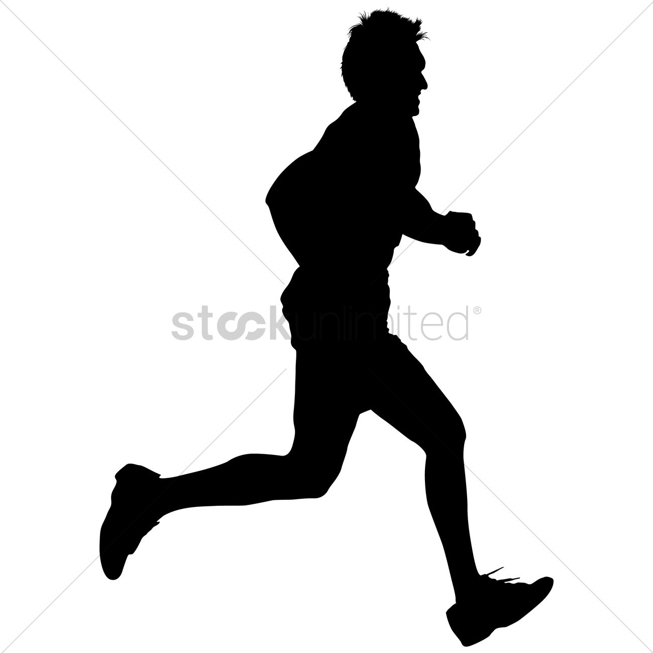 1300x1300 Silhouette Of A Man Running Vector Image