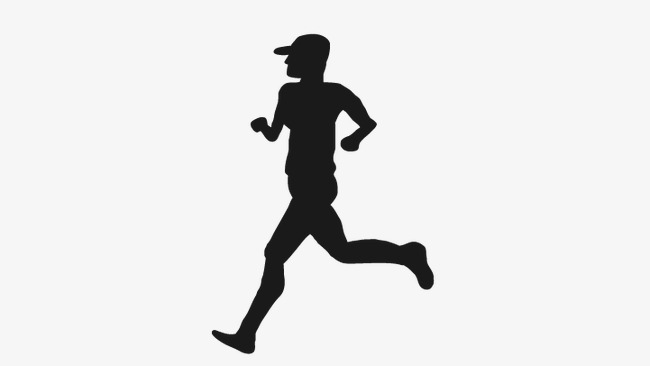 650x366 Running People, Fitness Male Silhouette, Vector Character Png