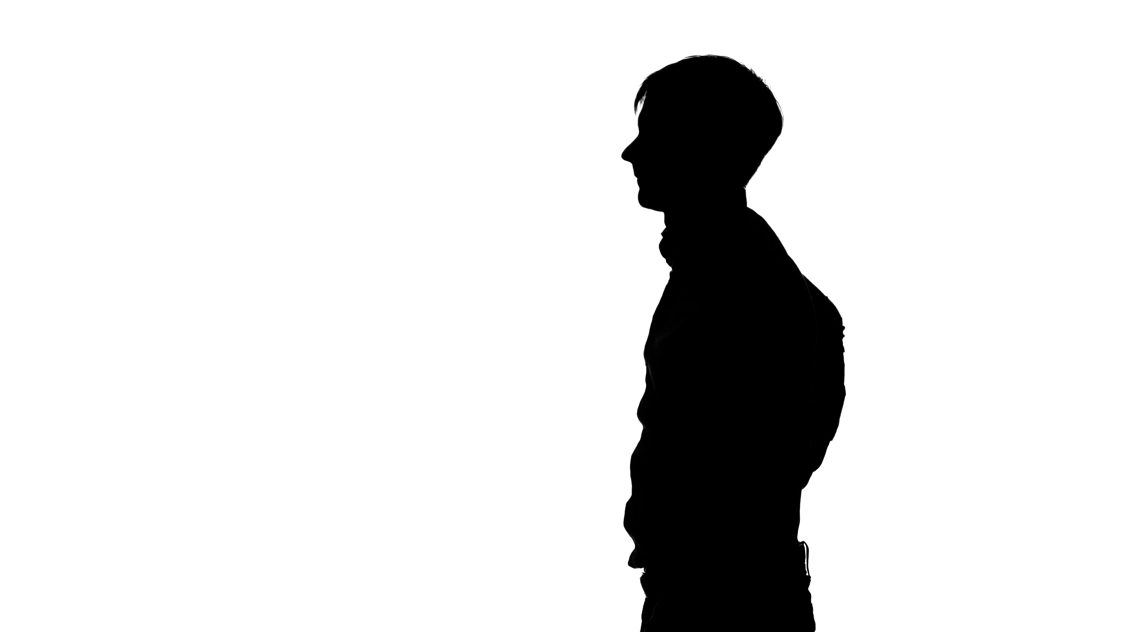 3840x2160 Man Shoots A Gun. Silhouette. White Stock Video Footage