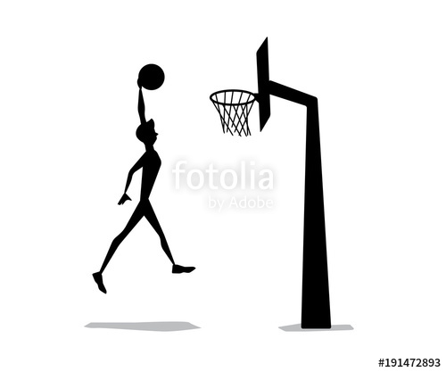 500x417 Basket Ball Man Shooting Silhouette Cartoon Design Stock Image