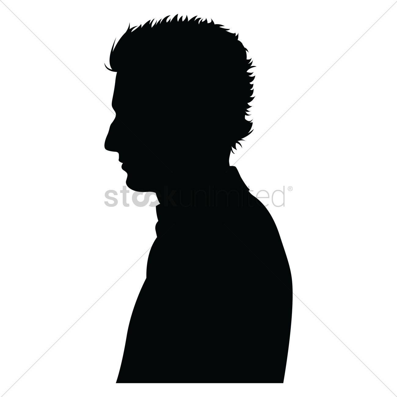 1300x1300 Side View Of A Silhouette Man Vector Image