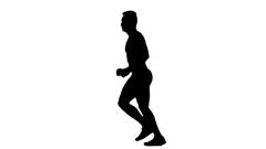 240x135 Silhouette Of Man Running. Side View. Slow Motion ~ Footage