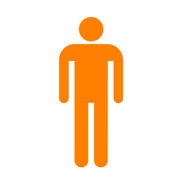 600x600 Man Silhouette Without Border Orange Clip Art