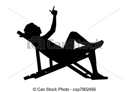 450x320 Relaxing Man Silhouette Stock Illustration