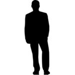 150x150 Silhouette Vector Drawing Of Old Man Standing Public Domain Vectors