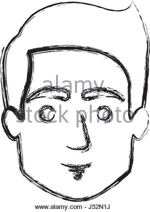 300x422 Head Man Silhouette Contour Hair Profile Stock Vector Art