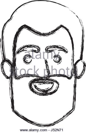 300x461 Monochrome Blurred Silhouette Of Man Face With Short Hair Stock