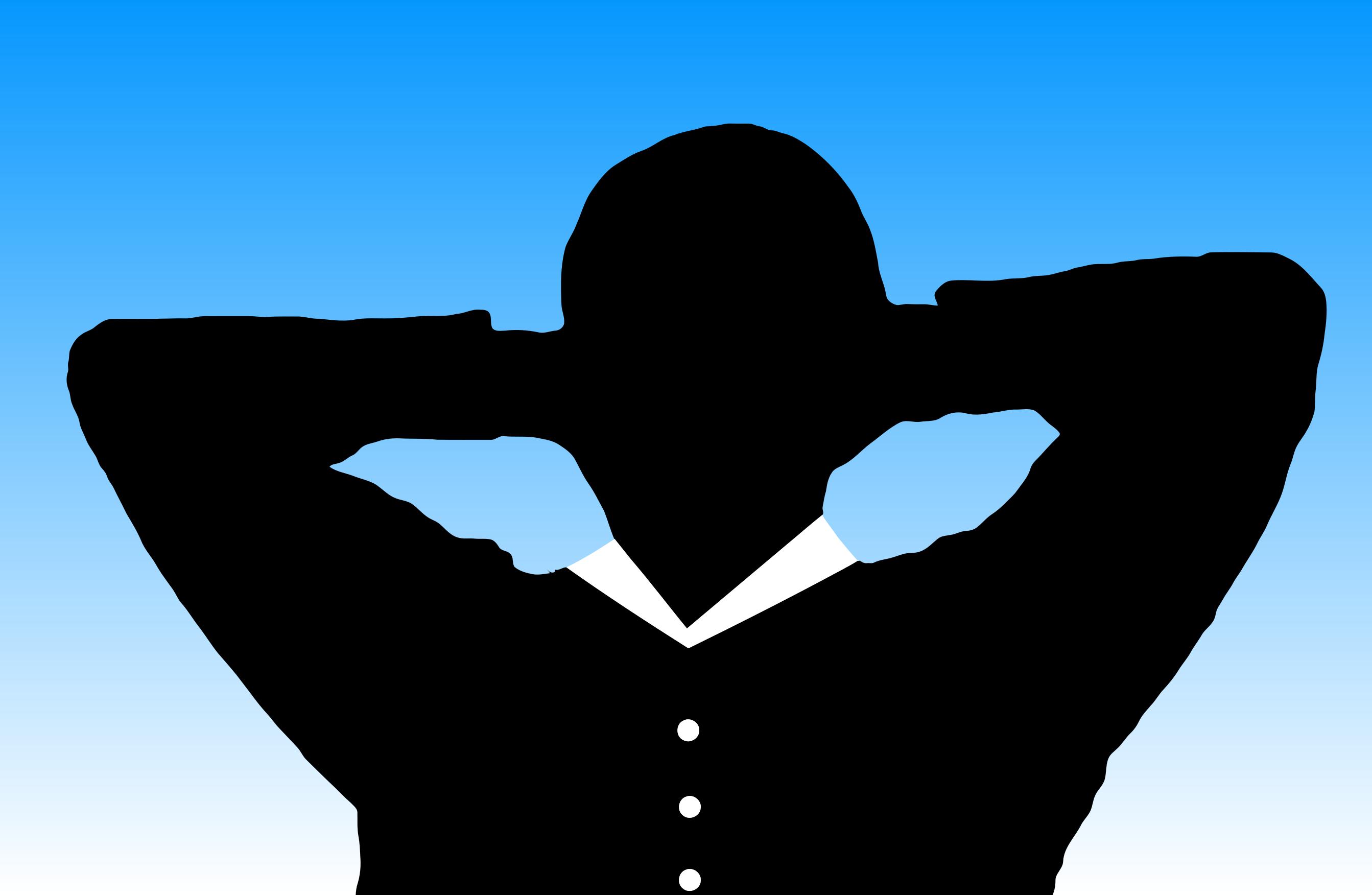 2686x1752 Man Relaxing With Hands Behind Head Silhouette With Background