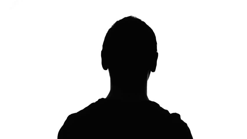 852x480 Muscular Silhouette Of Man Posing For Camera On White Background