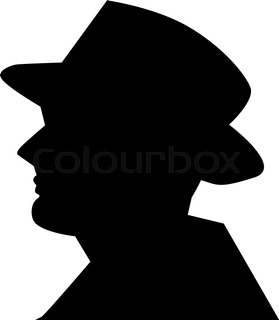 279x320 Profile Of A Head Of The Woman And The Man On The Black Stock