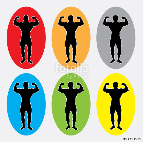 500x498 Muscle Masculine Man Gymnastic Sport Silhouette Logo. Good Use