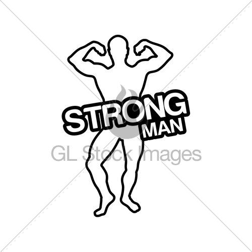 500x500 Strong Man Silhouette Gl Stock Images