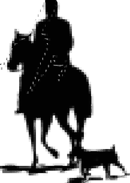 434x609 Silhouette, Outline, Riding, Horseback, Equine, Horse, Mount