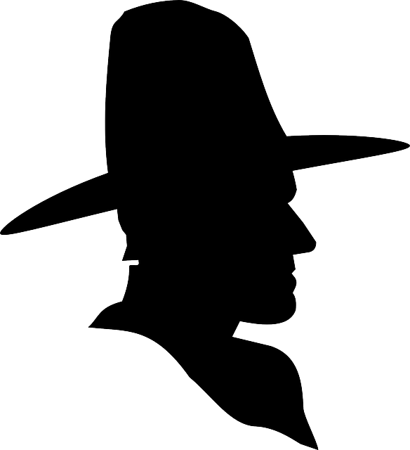 584x640 Cowboy, Male, Profile, Silhouette, Western