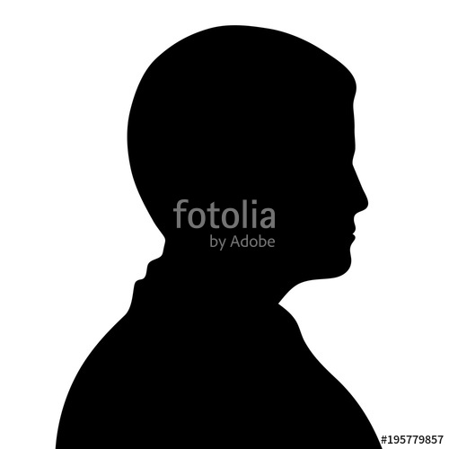500x500 Simple Silhouette (Black) Of A Man. Side View (Profile). Isolated