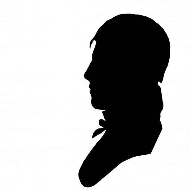 615x615 Vintage Male Profile Silhouette Free Stock Photo