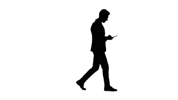 590x332 Man Is Going To Work And Prints Important Messages. White