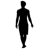200x200 Silhouette Of A Man Standing Vector Image