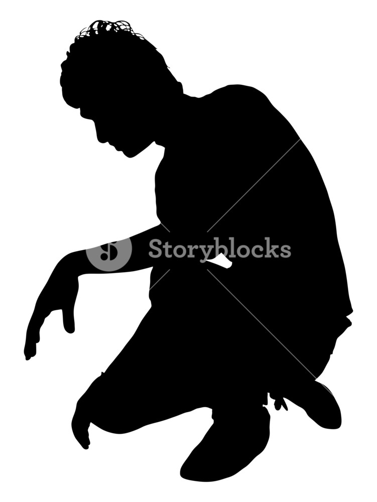 751x1000 Man Sitting Silhouette Royalty Free Stock Image