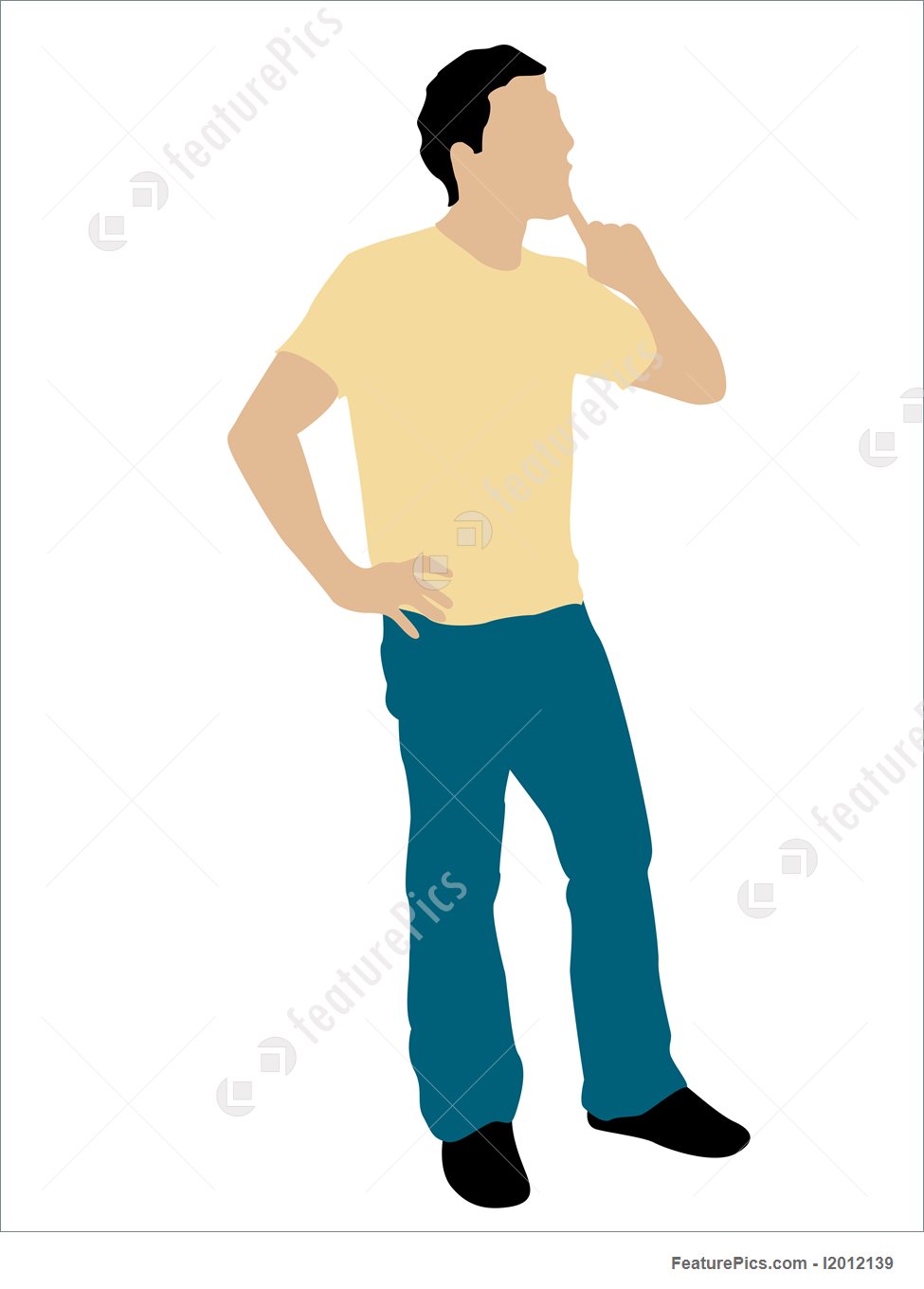 975x1360 Silhouettes And Outlines Thinking Man