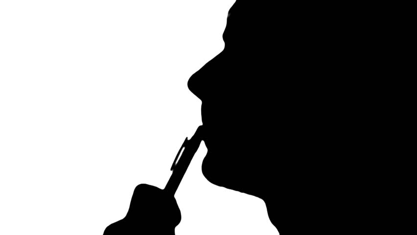 852x480 Man Thinking With Pen Silhouette