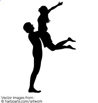 335x355 Download Man Lifting Woman Silhouette