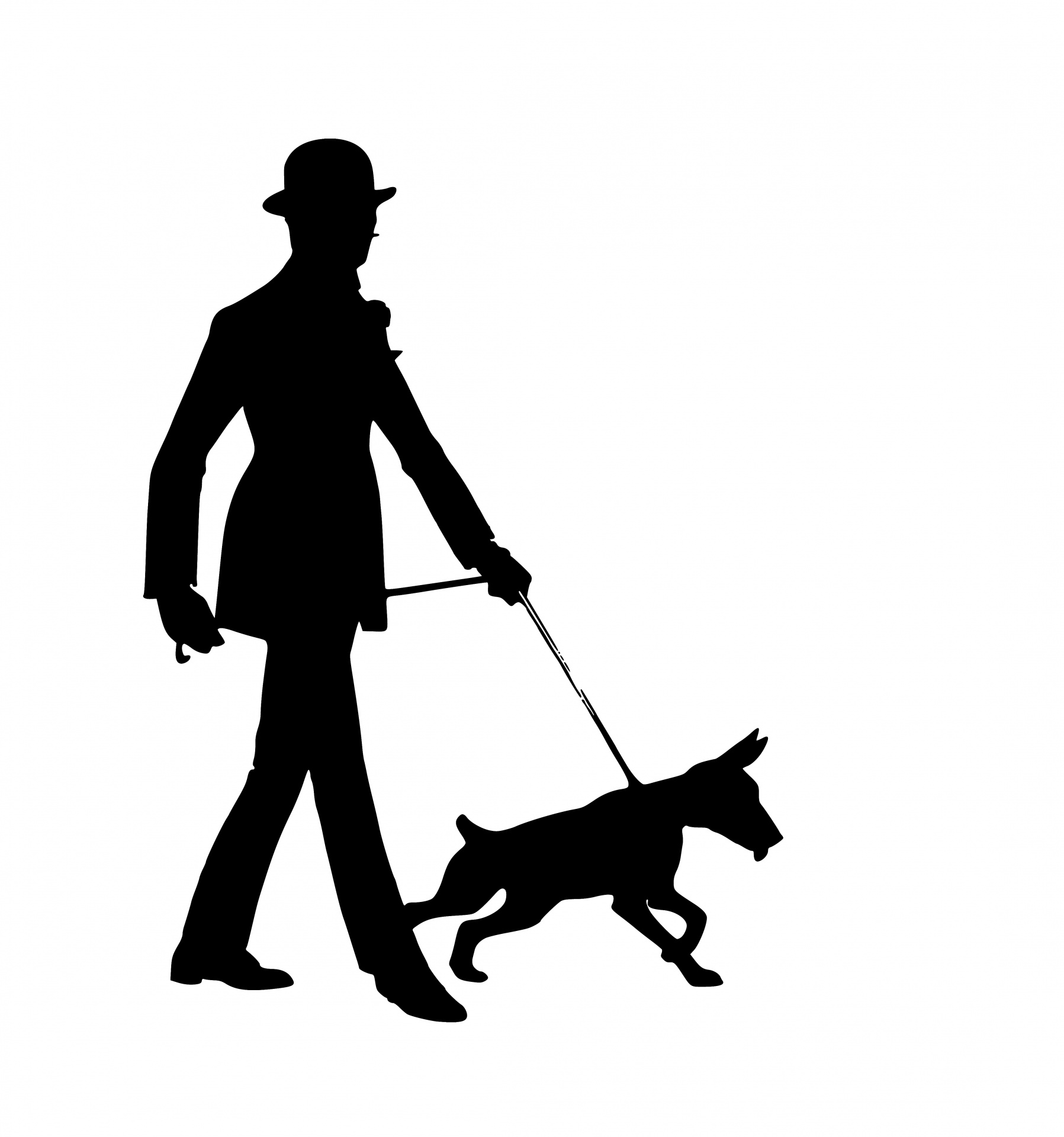 1797x1920 Man Walks Dog Silhouette Free Stock Photo