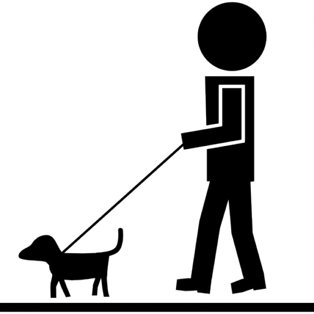 626x626 Man Walking With Pet Dog And A Cord Icons Free Download