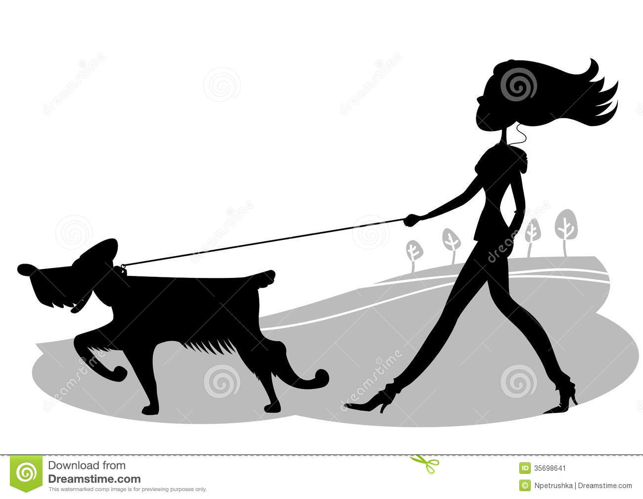 1300x1009 Lady Walking Dog Silhouette Clipart
