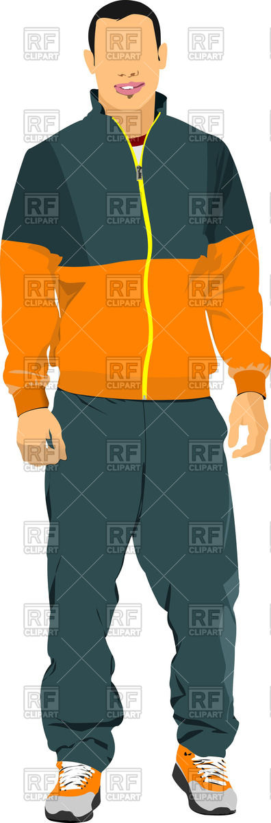 396x1200 Silhouette Of Man In Sport Suit Royalty Free Vector Clip Art Image