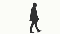 240x135 Video Silhouette Of A Walking Man In Cowboy Hat, 4k Shot