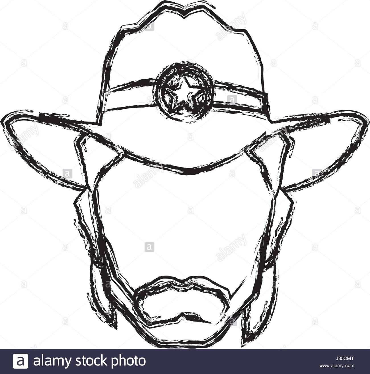 1300x1314 Silhouette Man Cowboy Wear Hat Image Stock Vector Art