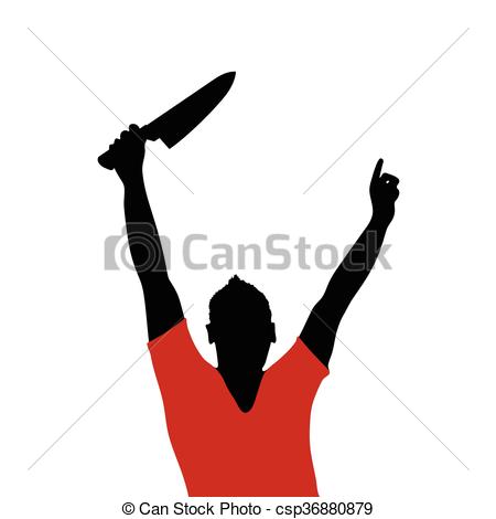 450x470 Man With Knife Silhouette Illustration In Black Vectors