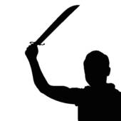 170x170 Clip Art Vector Clip Art Of Man With Knife Silhouette In Black