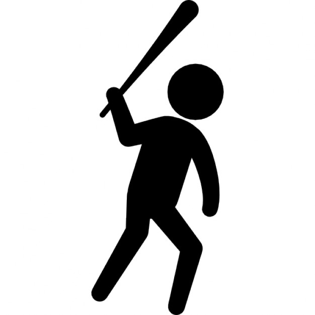 626x626 Criminal Silhouette Armed With A Bat Icons Free Download