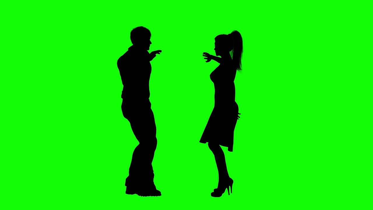 1280x720 Green Screen Man And Woman Dancing Silhouette Shadow Effect