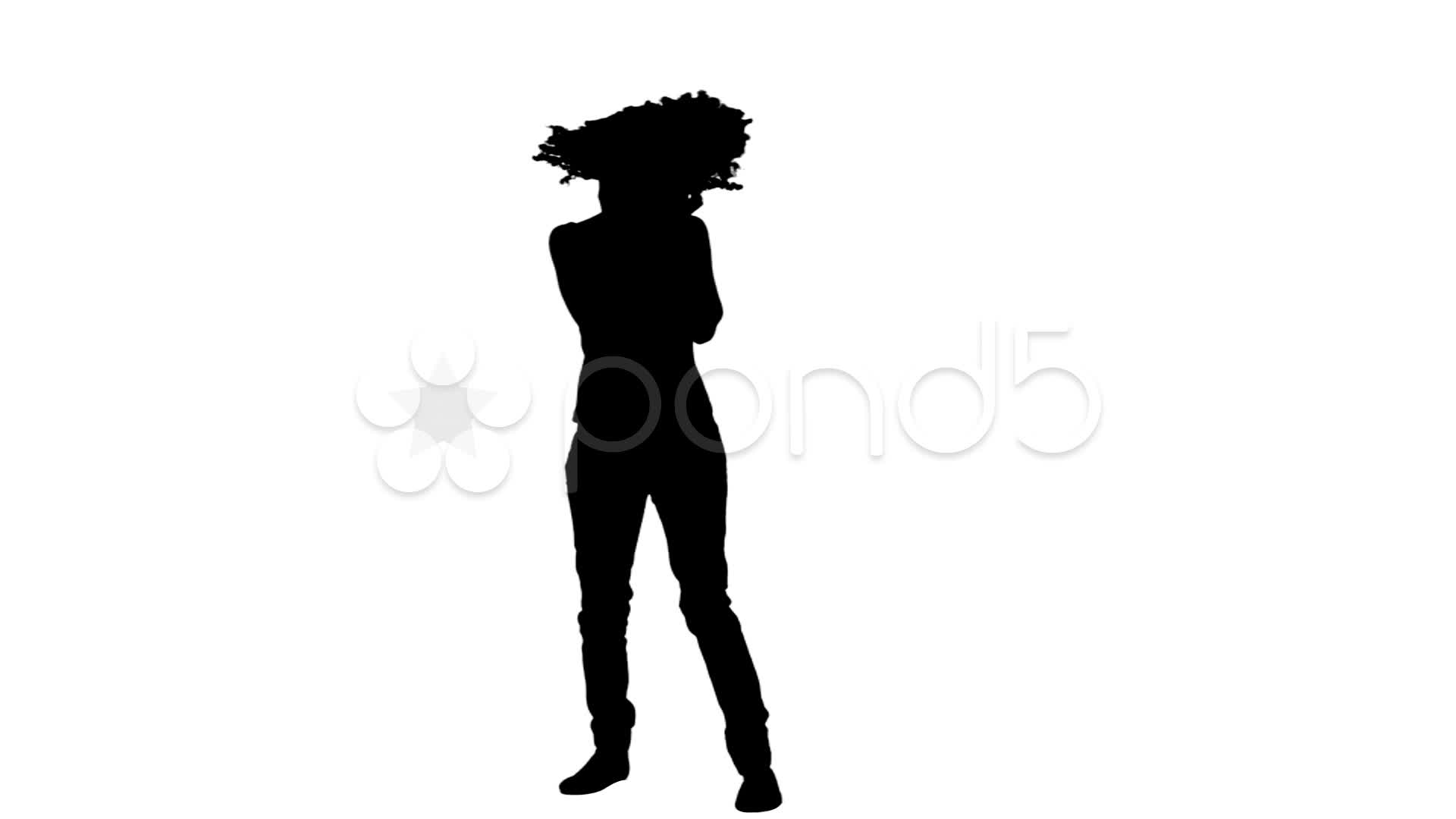 1920x1080 Video Silhouette Of A Woman In Slow Motion Dancing ~