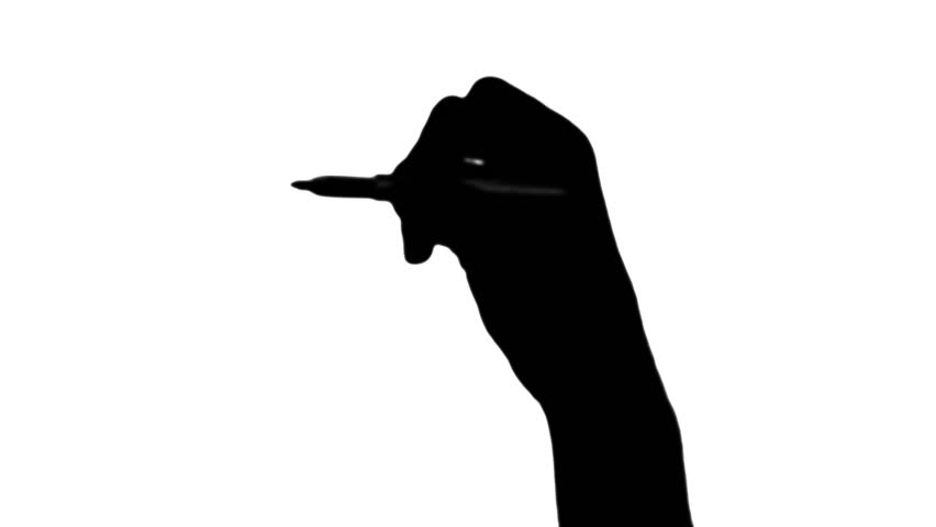 852x480 Silhouette Hand Calls On White Background Writing Text Message