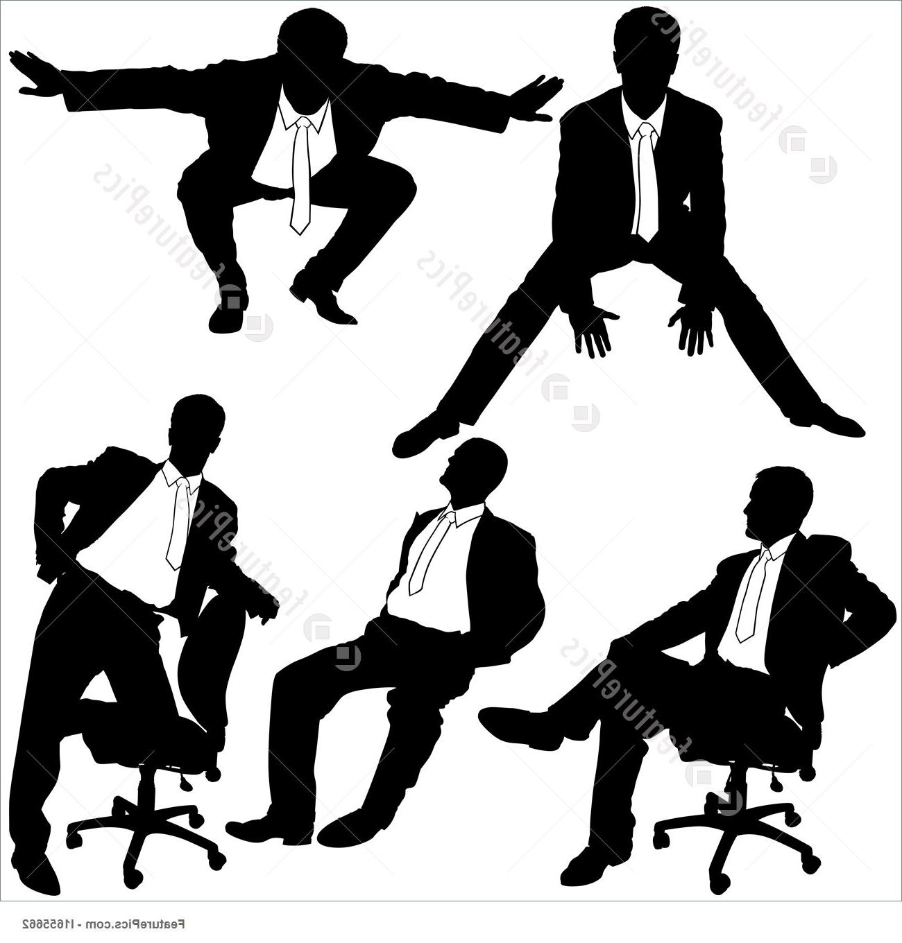 1300x1360 Top Manager In Office Business Silhouettes Stock Illustration