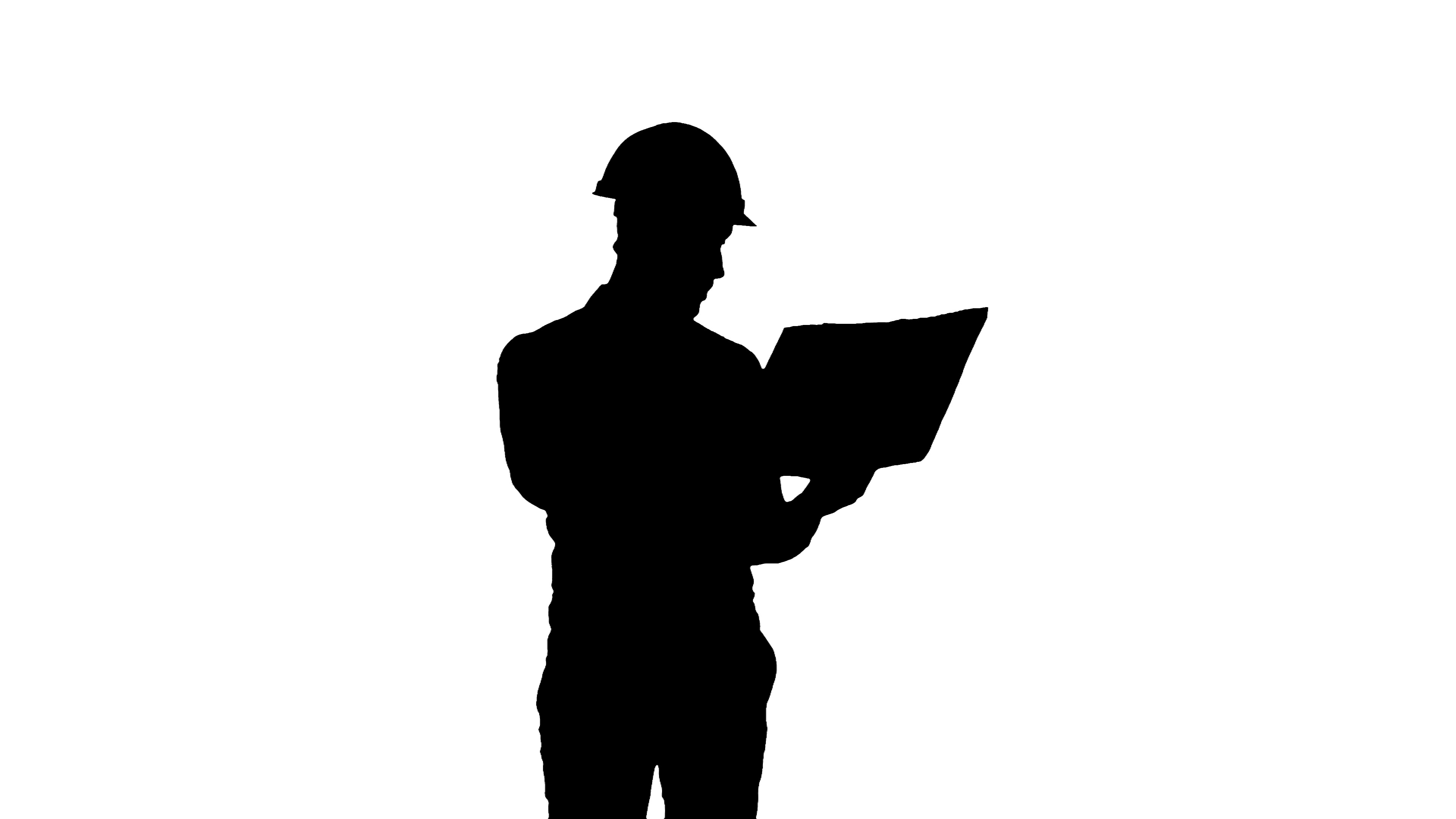 3840x2160 Video Silhouette Site Manager Talking On The Phone Holding