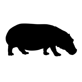 270x270 Hippopotamus Silhouette 02 Stencil Free Stencil Gallery