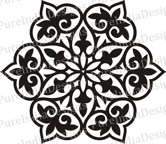 570x494 Turkish Mandala Ottoman Motif Stencil Cricut Silhouette
